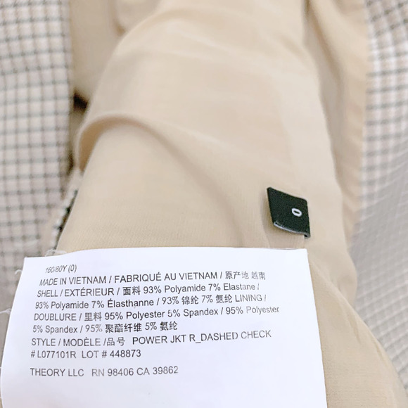 Theory Power Jacket in Checked Nylon - Picture 10 of 11